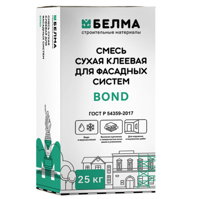 КЛЕЙ ДЛЯ ТЕПЛОИЗОЛЯЦИИ БЕЛМА BOND 25КГ
