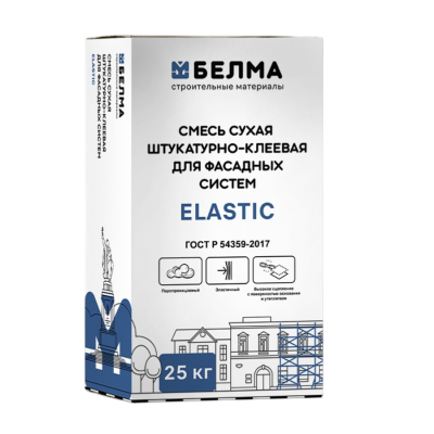 КЛЕЙ ДЛЯ ТЕПЛОИЗОЛЯЦИИ БЕЛМА ELASTIC 25КГ