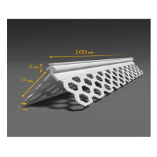 Угол ПВХ штукатурный с маяком 33мм х 33мм х 3 м