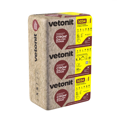 Утеплитель Vetonit Стронг для Стен и Крыш (Прочный) 50мм (6.1м2 / 0.305м3)